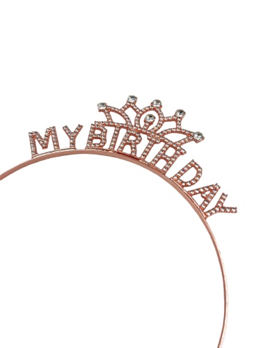 Taç Metal Taşlı My Birthday Rose Gold - 2