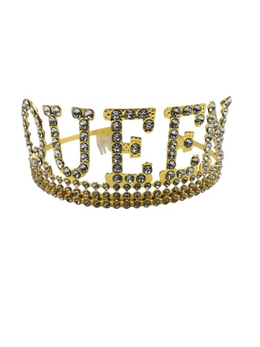 Taç Metal Taşlı Queen Lüks Altın - 