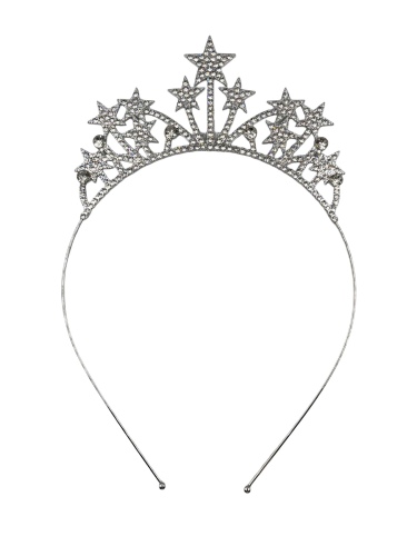 Taç Metal Taşlı Yıldızlı Gümüş - 