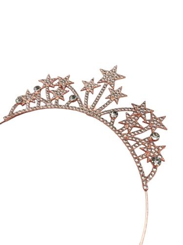 Taç Metal Taşlı Yıldızlı Rose Gold - 2