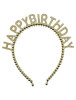 Taç Plastik Happy Birthday İncili Altın - 1