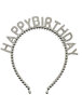 Taç Plastik Happy Birthday İncili Gümüş - 1