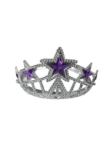 Taç Plastik Yıldızlı Geçmeli Mor - 