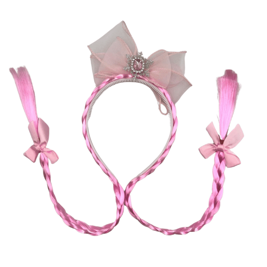 Peruk Saç Taç Frozen Model Pembe - 