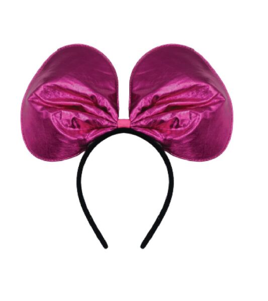 Taç Saten Parlak Minnie Fuşya - 1