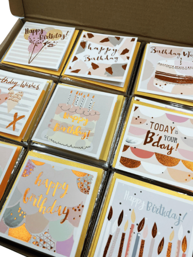 Tebrik Kartı Doğum Günü Varaklı Temalar 10x10Cm Zarflı 180 Parça - 2