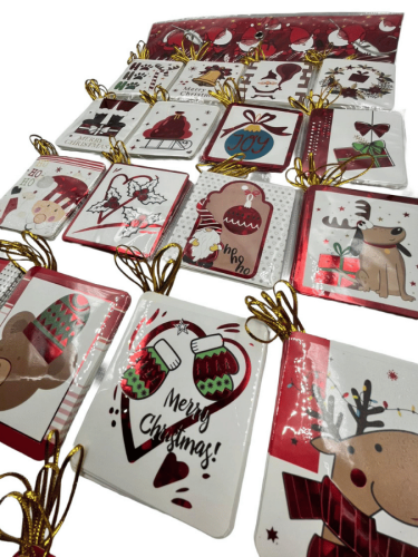 Yılbaşı Tebrik Kartı Kırmızı Varaklı Temalar 140 Parça - 2