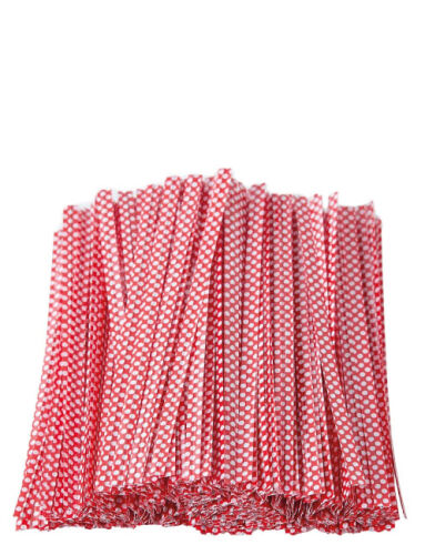 Tek Tel Klips Kırmızı Puantiyeli 8 cm 500 Parça - 1
