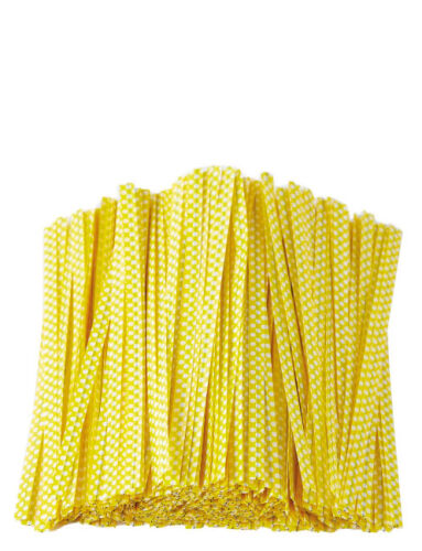 Tek Tel Klips Sarı Puantiyeli 8 cm 500 Parça - 