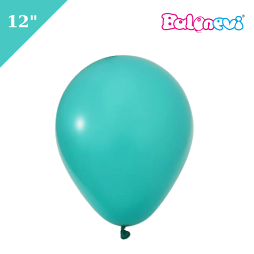 Lateks Pastel Balon 100 Parça Turkuaz Mavisi 12 İnç Balonevi - 
