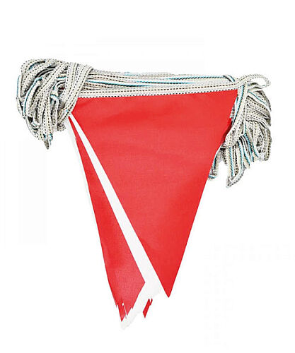 Üçgen Açılış Flaması 25 Metre Kırmızı Beyaz - 