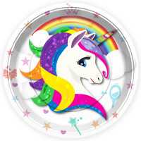 Lisanslı Unicorn Karton Tabak 23 Cm 8 Parça - 1
