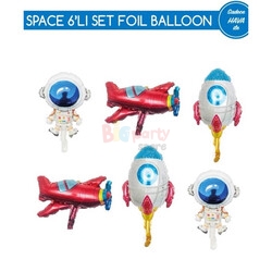 - Folyo Balon Uzay Set 6 ′lı