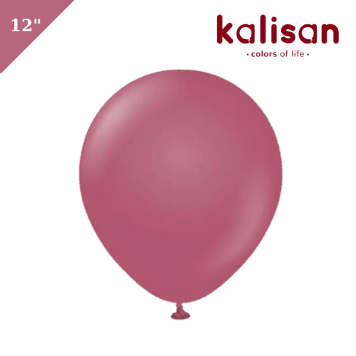 Lateks Retro Balon 100 Parça Yaban Çileği (Wild Berry) 12 inç Kalisan - 1
