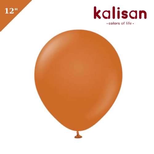 Lateks Retro Balon 100 Parça Yanık Turuncu (Rust Orange) 12 inç Kalisan - 1