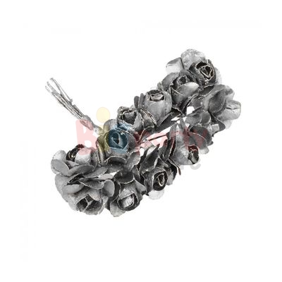 Yapay Çiçek Lateks Gül Gümüş 12 Dal 144 'lü - 