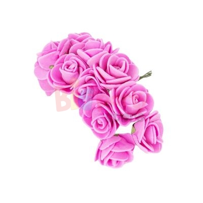 Yapay Çiçek Lateks Gül Pembe 12 Dal 144 Parça - 
