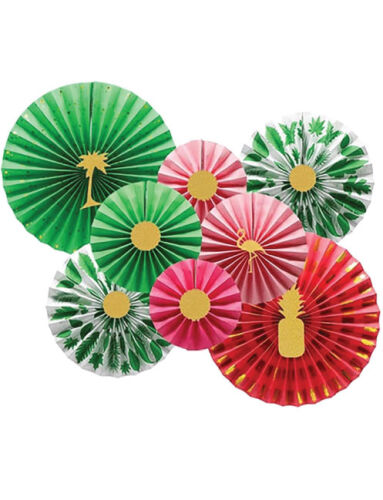 Kağıt Yelpaze Flamingo 8 Parça Set - 