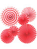 Kağıt Yelpaze Kırmızı Set 6 Parça - 1