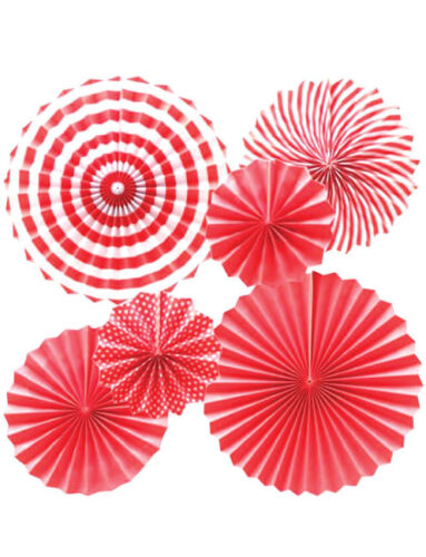 Kağıt Yelpaze Kırmızı Set 6 Parça - 