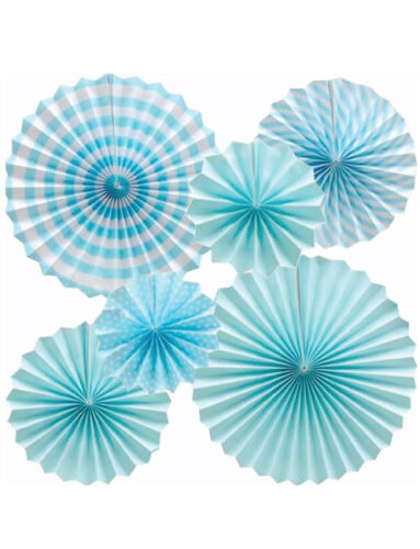 Kağıt Yelpaze Mavi Set 6 Parça - 