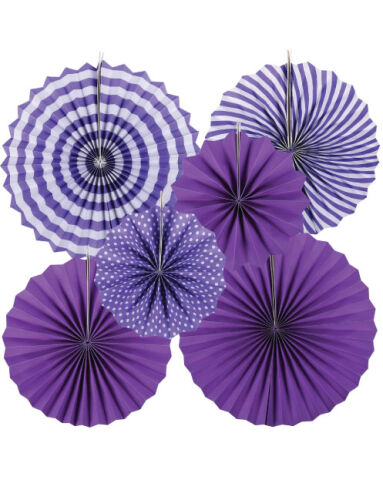 Kağıt Yelpaze Mor Set 6 Parça - 