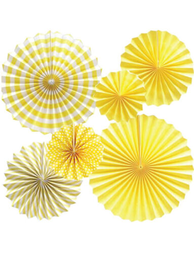 Kağıt Yelpaze Sarı Set 6 Parça - 