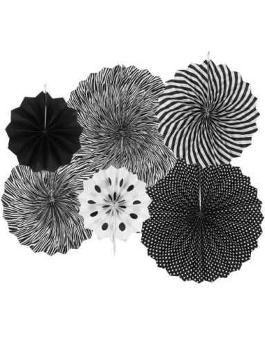 Kağıt Yelpaze Siyah Set 6 Parça - 