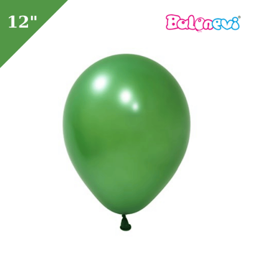 Lateks Metalik Balon 100 Parça Koyu Yeşil 12 İnç Balonevi - 