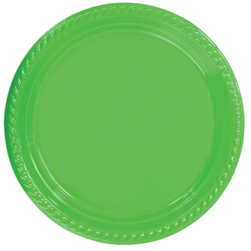 Plastik Tabak Yeşil 22 Cm / 25 Parça - 