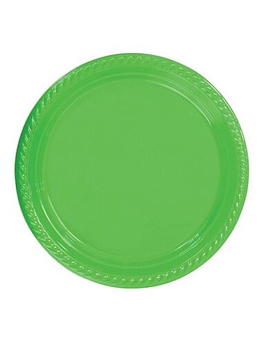 Plastik Tabak Yeşil 22 Cm / 25 Parça - 