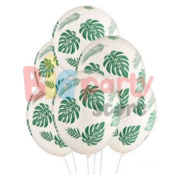 Lateks Çepeçevre Baskılı Balon Yeşil Yaprak 100lü - 1