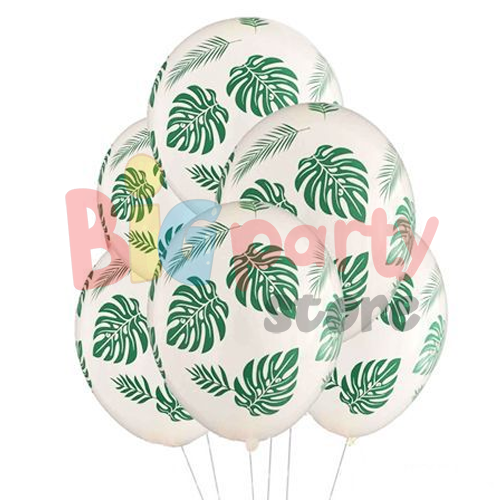 Lateks Çepeçevre Baskılı Balon Yeşil Yaprak 100lü - 1