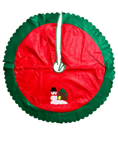 Yılbaşı Ağaç Örtüsü Elyaf Kabartma Kardan Adam Figürlü 90 Cm - 