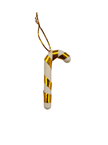 Yılbaşı Ağaç Süsü Baston Şeker Altın 7 Cm 6 Parça - 1