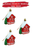 Yılbaşı Ağaç Süsü Yeşilli Ev Model 8 Cm 3 Parça - 1