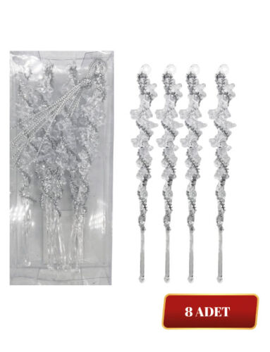 Yılbaşı Ağacı Süsü Sarkıt Model 15 Cm 8 Parça - 1