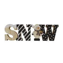 Yılbaşı Ahşap Figürler Snow Yazı 24 Cm - 1