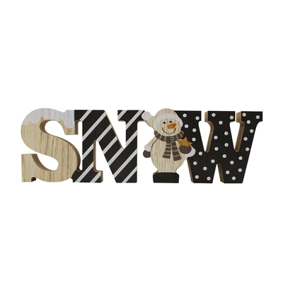 Yılbaşı Ahşap Figürler Snow Yazı 24 Cm - 1