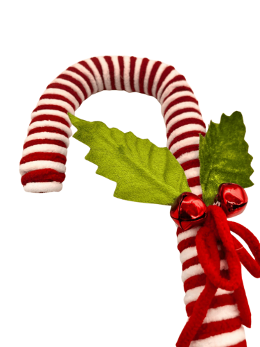 Yılbaşı Baston Şeker İp Şeritli Süslü Zilli 30 Cm - 2