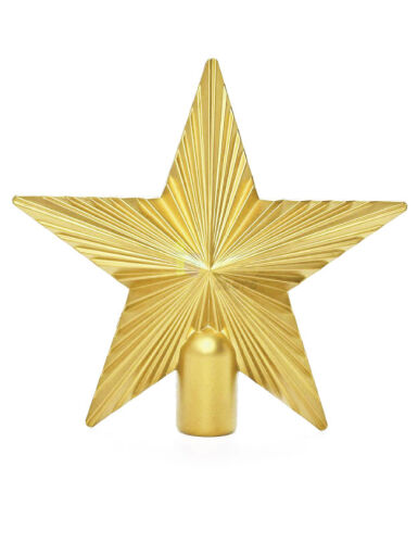 Yılbaşı Tepelik Çam Ağacı Çizgili Yıldız Gold 15 cm - 5