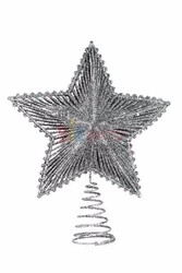 Yılbaşı Tepelik Çam Ağacı Tel Yıldız Gümüş Yaylı 25 Cm - 1