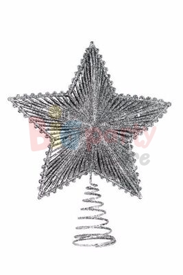 Yılbaşı Tepelik Çam Ağacı Tel Yıldız Gümüş Yaylı 25 Cm - 1