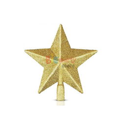 Yılbaşı Tepelik Çam Ağacı Yıldız Simli Gold 15 Cm - 1