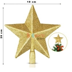 Yılbaşı Tepelik Çam Ağacı Yıldız Simli Gold 20 Cm - 2