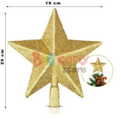 Yılbaşı Tepelik Çam Ağacı Yıldız Simli Gold 20 Cm - 2
