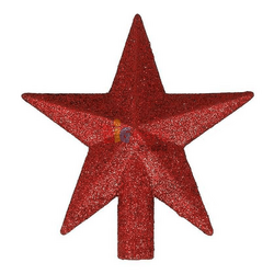 Yılbaşı Tepelik Çam Ağacı Yıldız Simli Kırmızı 20 Cm - 1