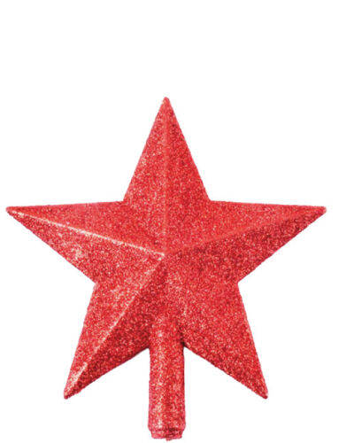 Yılbaşı Tepelik Çam Ağacı Yıldız Simli Kırmızı 20 Cm - 