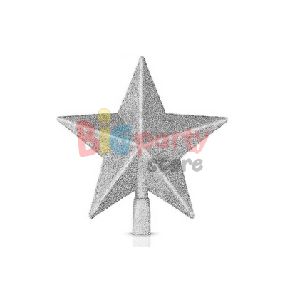 Yılbaşı Tepelik Çam Ağacı Yıldız Simli Gümüş 15 Cm - 1