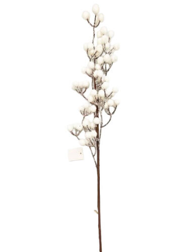 Yılbaşı Çam Dalı Beyaz Berry Demeti 65 Cm - 